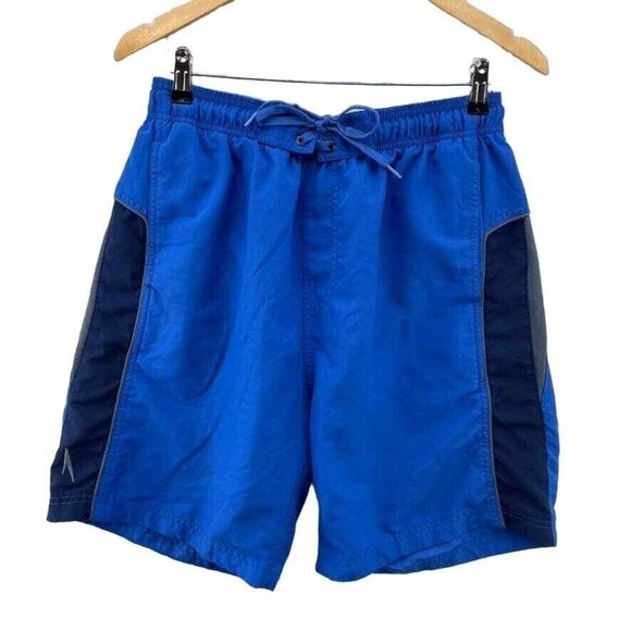 Speedo Swim Trunks Mens XL‎ Blue Polyester Mesh Lined Pockets Drawstring - Picture 1 of 7